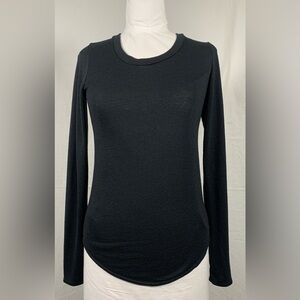Wilfred Free Aritzia Black Long Sleeve Curved Hem Top - Size M